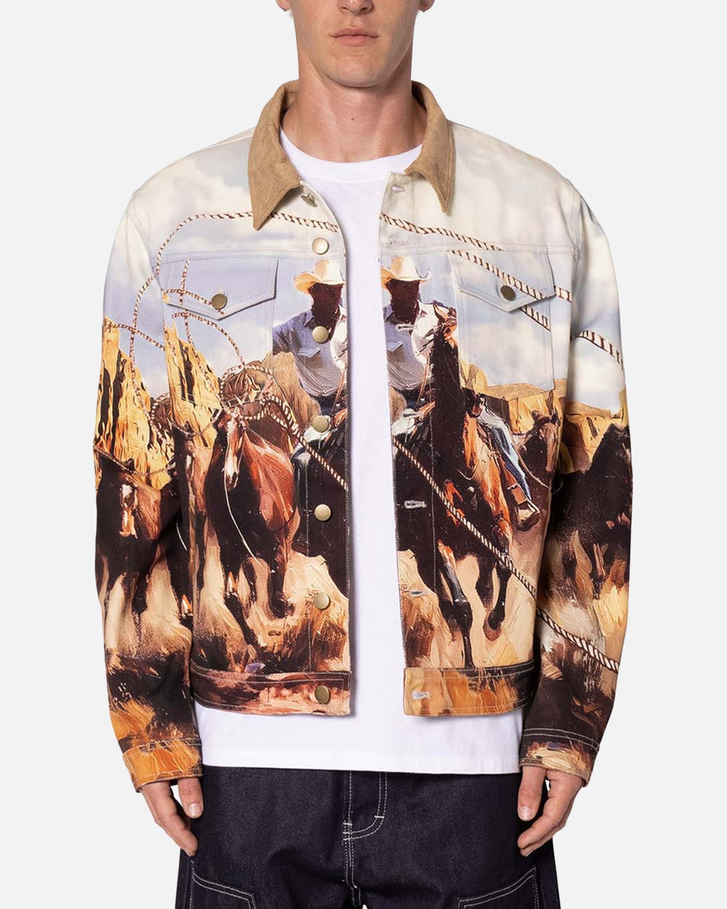 MNML Cowboy Print Trucker Jacket Multi | Culture Kings US