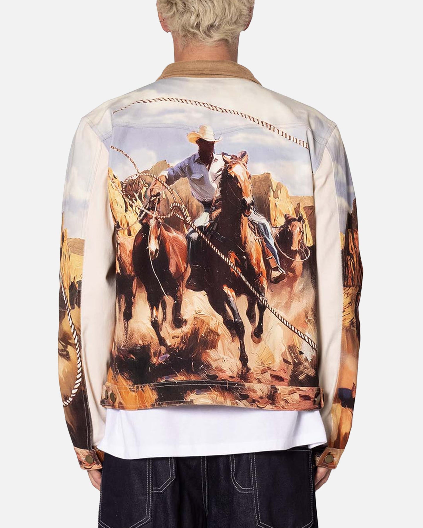 MNML Cowboy Print Trucker Jacket Multi | Culture Kings US