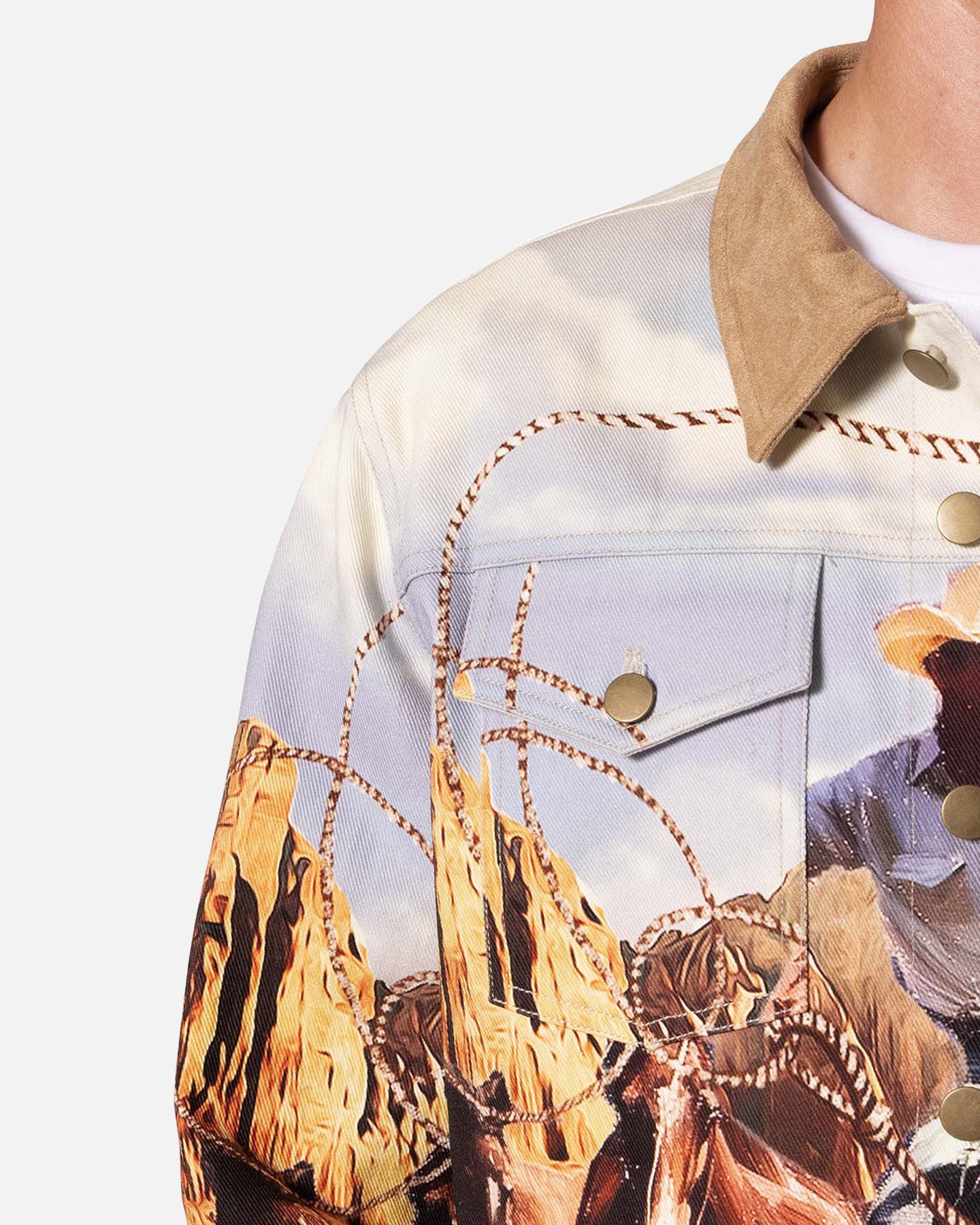 MNML Cowboy Print Trucker Jacket Multi | Culture Kings US