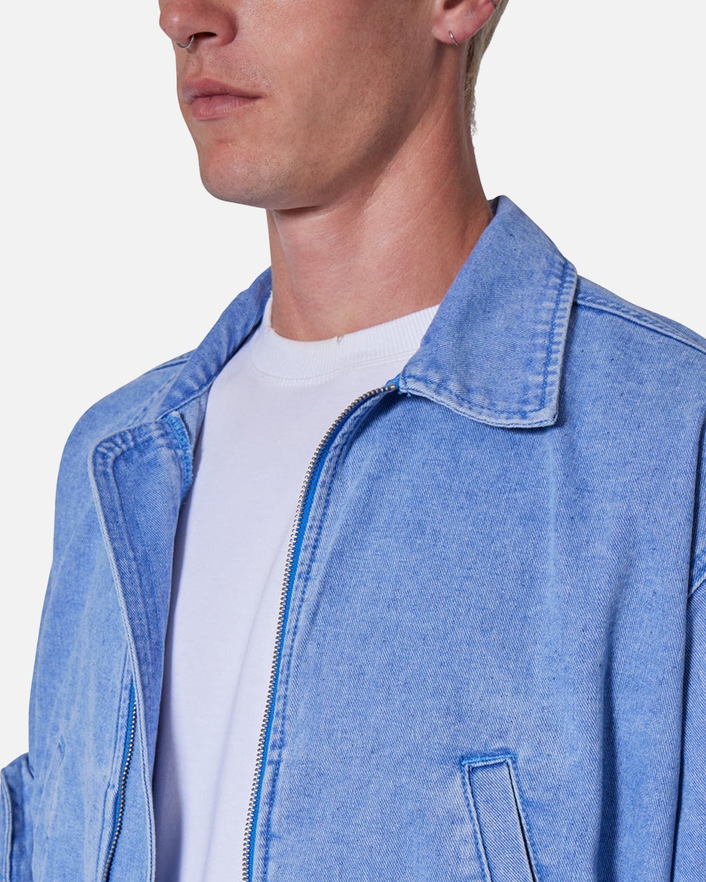 MNML Cropped Denim Jacket Blue | Culture Kings US