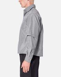 MNML Double Layer Pinstripe Shirt Black