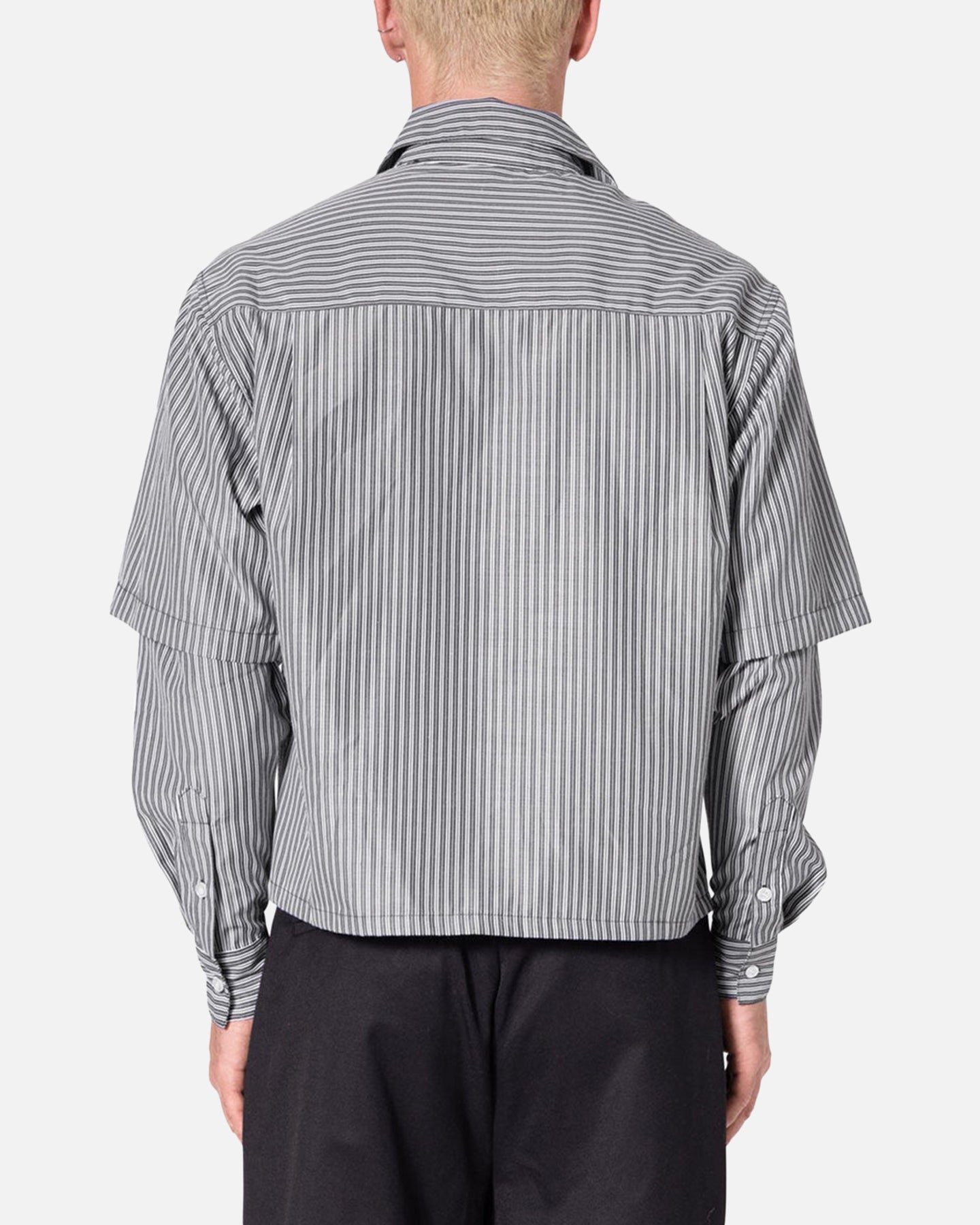 MNML Double Layer Pinstripe Shirt Black | Culture Kings US