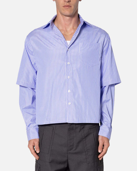 MNML Double Layer Pinstripe Shirt Blue | Culture Kings US