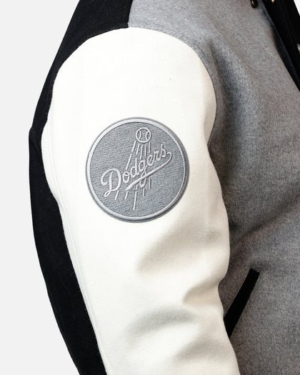 Pro Standard Los Angeles Dodgers Reverse French Terry Wool Varsity Jacket Black/Grey