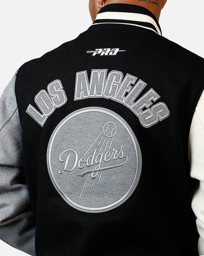 Pro Standard Los Angeles Dodgers Reverse French Terry Wool Varsity Jacket Black/Grey