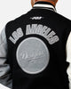 Pro Standard Los Angeles Dodgers Reverse French Terry Wool Varsity Jacket Black/Grey