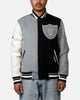 Pro Standard Las Vegas Raiders Reverse French Terry Wool Varsity Jacket Black/Grey