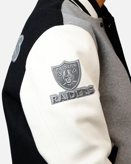 Pro Standard Las Vegas Raiders Reverse French Terry Wool Varsity Jacket Black/Grey