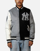 Pro Standard New York Yankees Reverse French Terry Wool Varsity Jacket Black/Grey