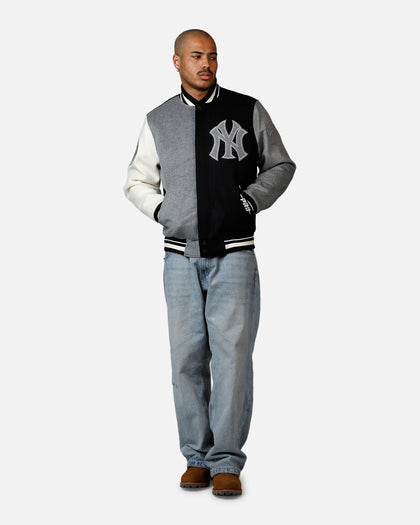 Pro Standard New York Yankees Reverse French Terry Wool Varsity Jacket Black/Grey