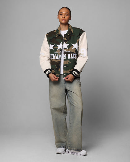Loiter Star Child Varsity Jacket Woodland Camo