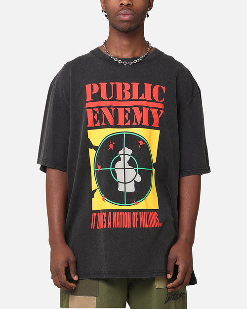 Public Enemy Hold Us Back T-Shirt Washed Black