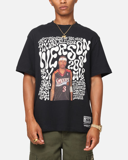 Mitchell & Ness Philadelphia 76ers Allen Iverson Player Abstract T-Shirt Faded Black