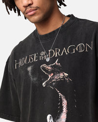 73Studio X House Of The Dragons Blood Vintage T-Shirt Black Acidwash