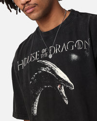 73Studio X House Of The Dragons Fire Vintage T-Shirt Black Acidwash