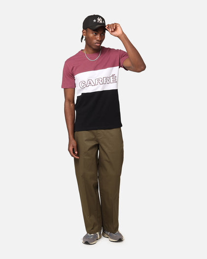 Carre Boost Panel T-Shirt Maroon/White/Black