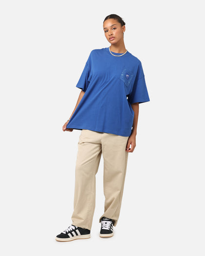 Carre Floral Pocket Oversized T-Shirt Blue