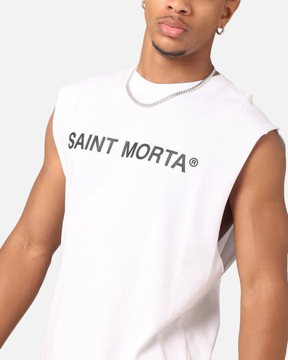Saint Morta Official Oversized Muscle T-Shirt White/Black