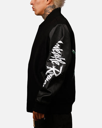 Freeze Max DC Batman Rogues 'Troublemakers' Varsity Jacket Black