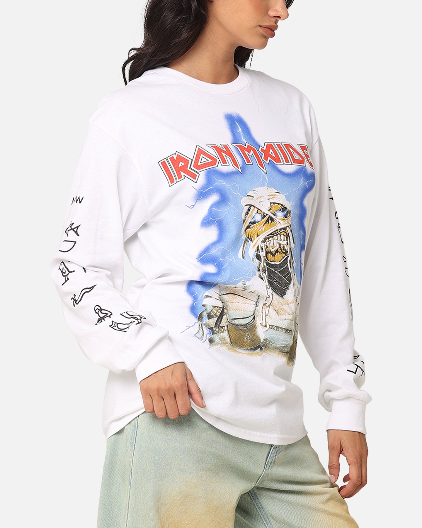 Iron Maiden World Slavery Tour Long Sleeve T-Shirt White | Culture