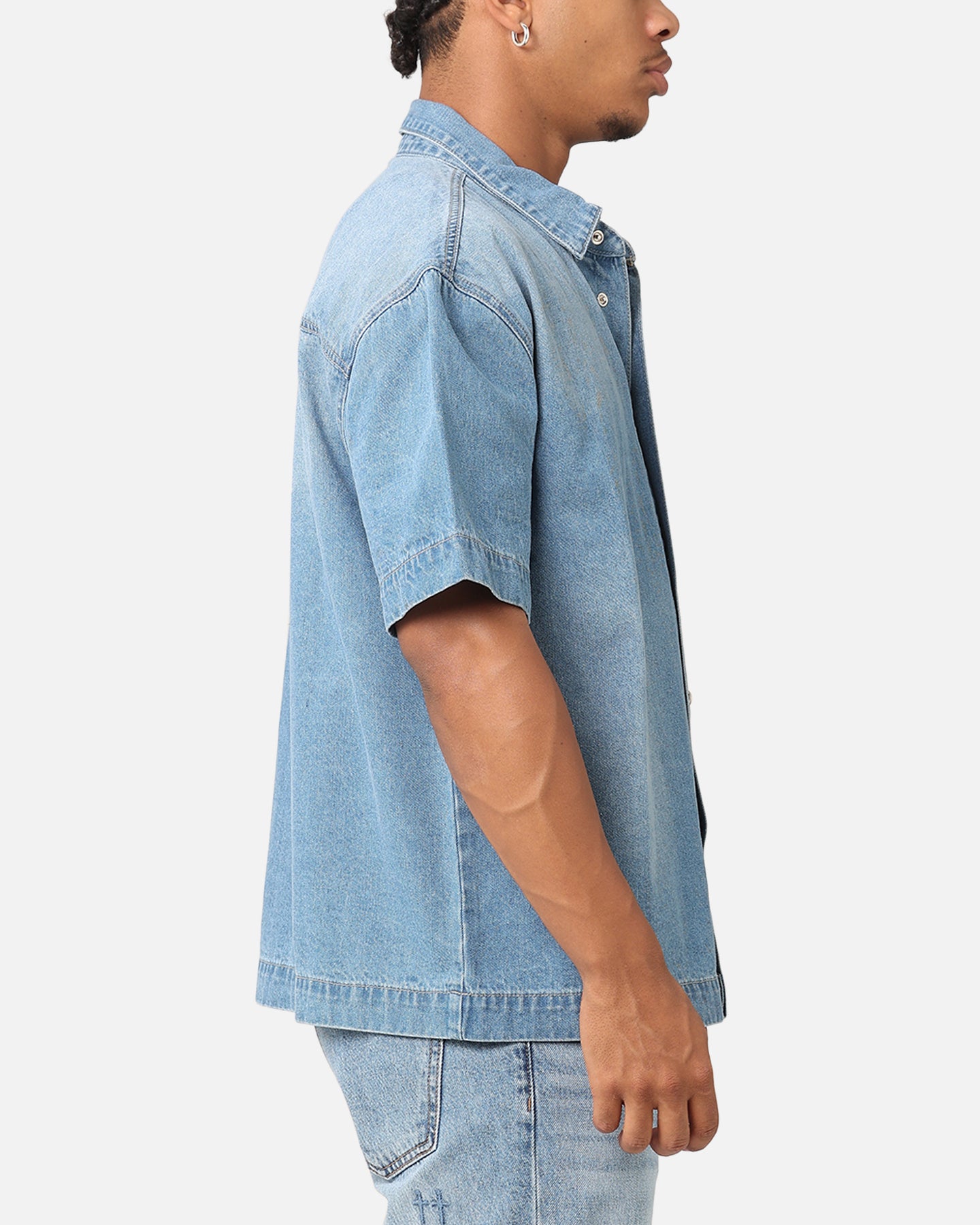 Saint Morta Boxy Denim Shirt Light Blue Denim | Culture Kings US