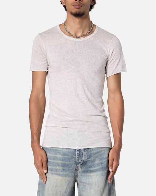 MNML Sheer Knit Bias Cut T-Shirt Grey