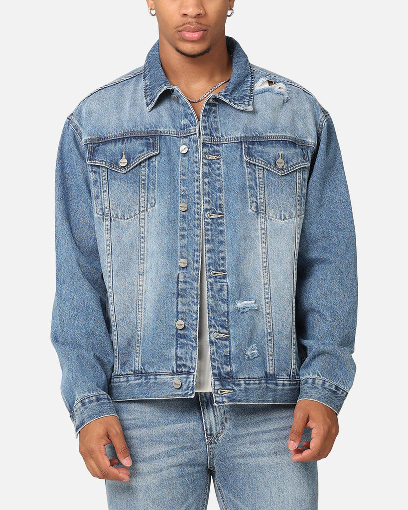 Saint Morta Denim Trucker Jacket Mid Blue Denim | Culture Kings US