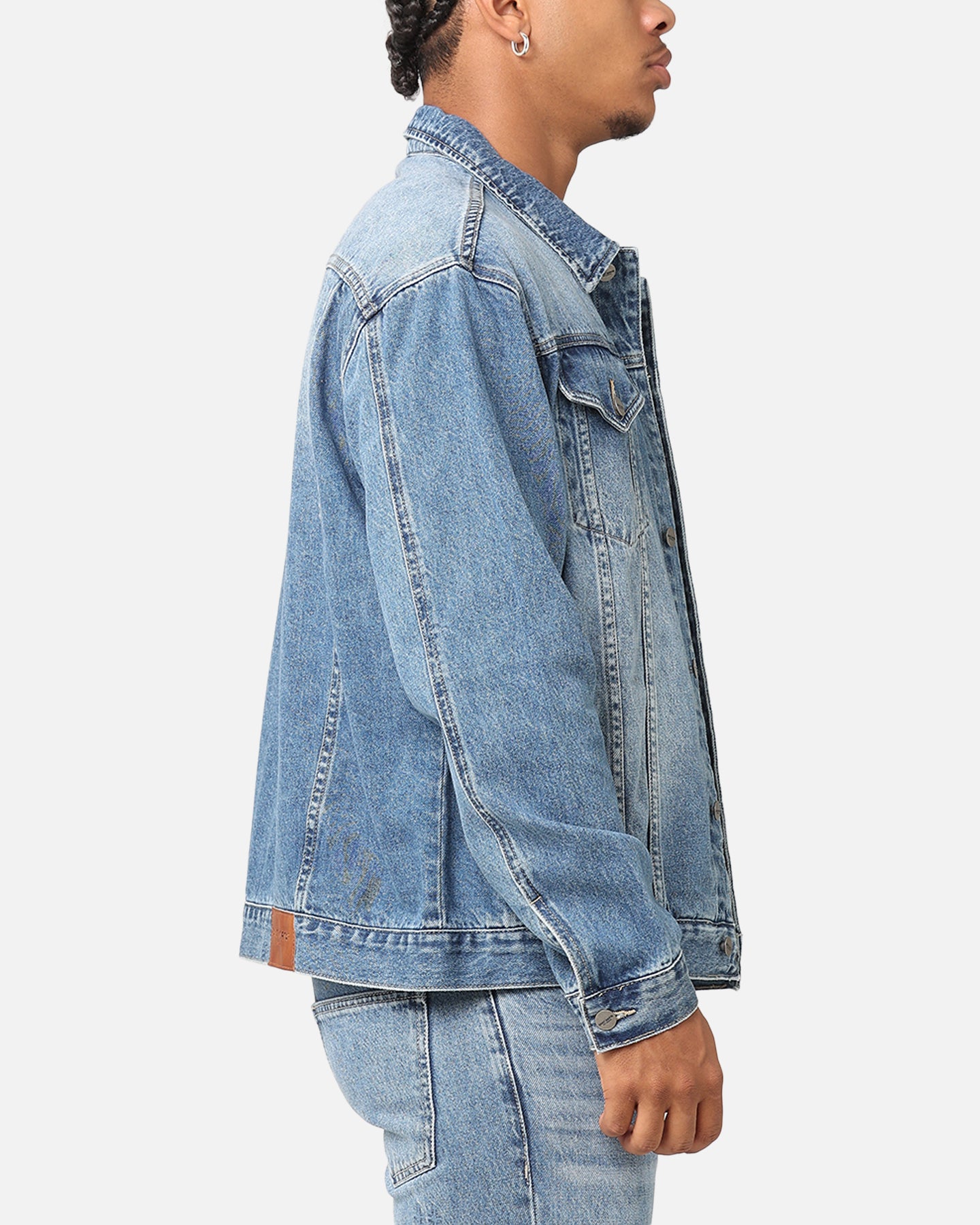 Saint Morta Denim Trucker Jacket Mid Blue Denim | Culture Kings US