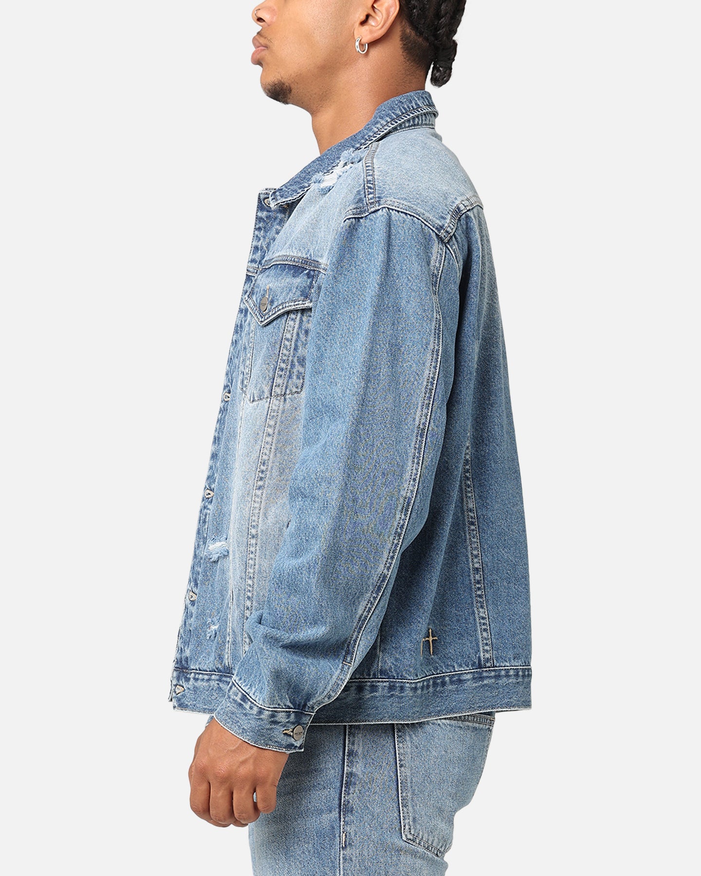 Saint Morta Denim Trucker Jacket Mid Blue Denim | Culture Kings US