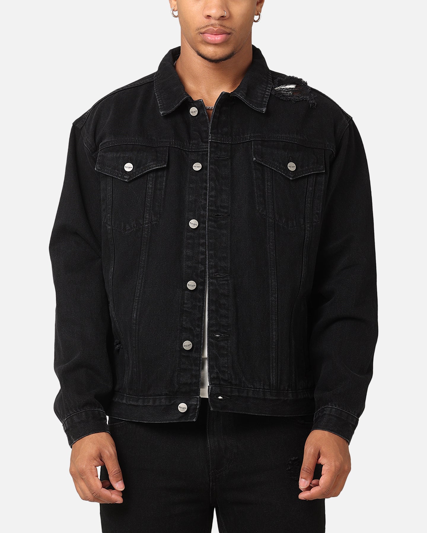 Saint Morta Denim Trucker Jacket Washed Black | Culture Kings US
