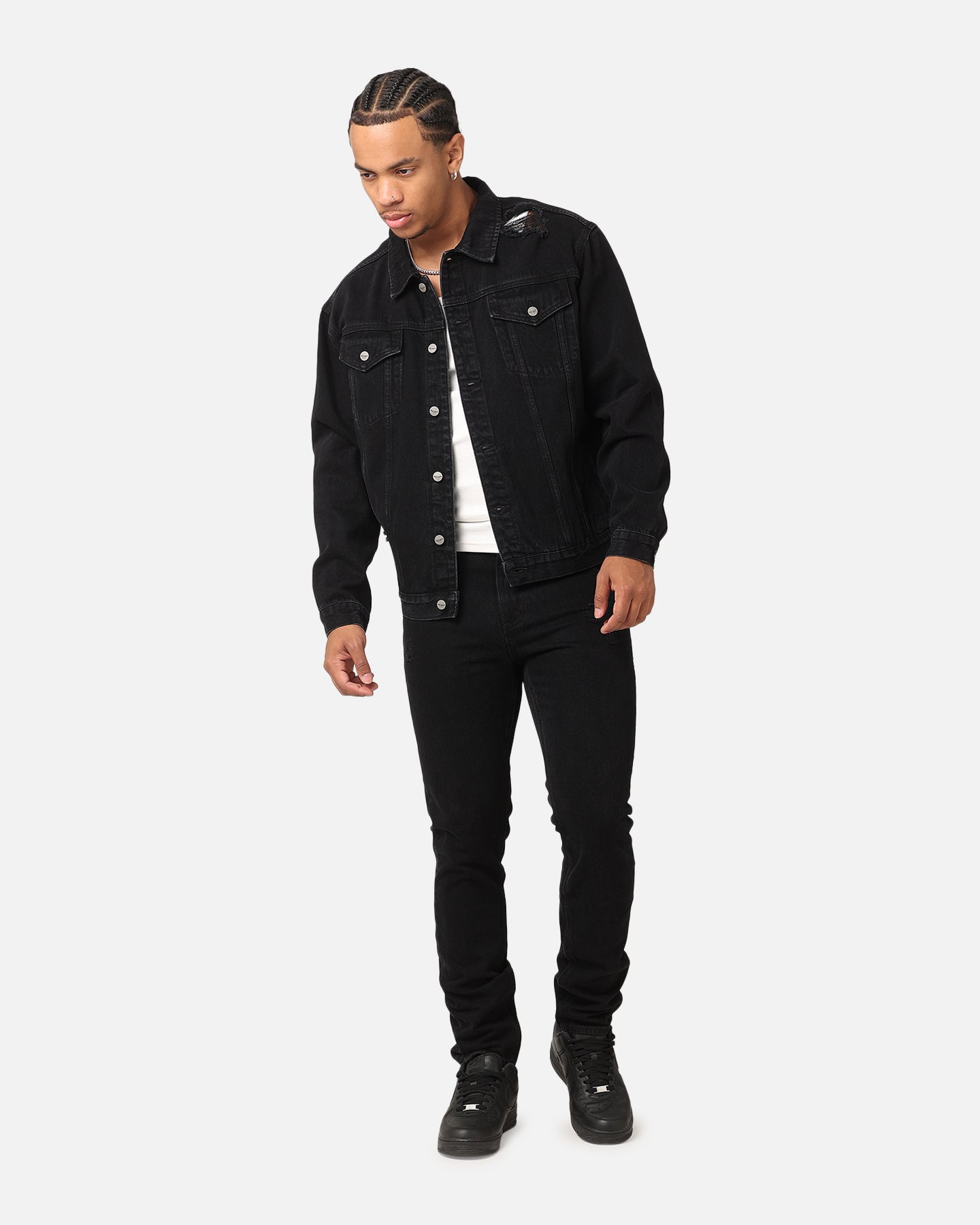 Saint Morta Denim Trucker Jacket Washed Black | Culture Kings US
