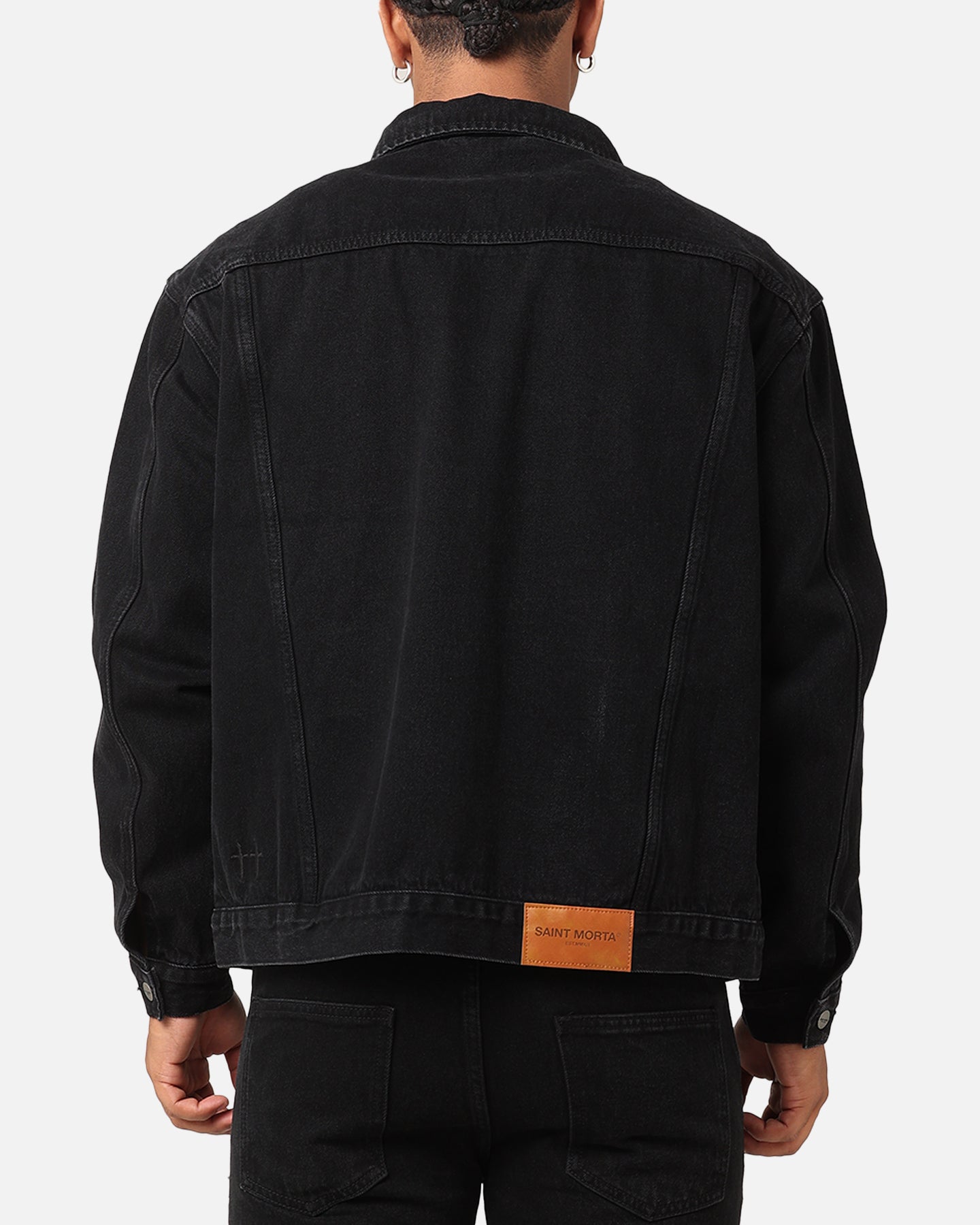 Saint Morta Denim Trucker Jacket Washed Black | Culture Kings US