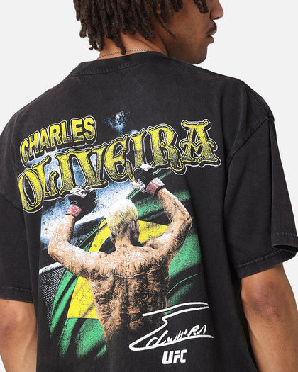 UFC By Culture Kings Charles Oliveira Signature Vintage T-Shirt Black Acidwash