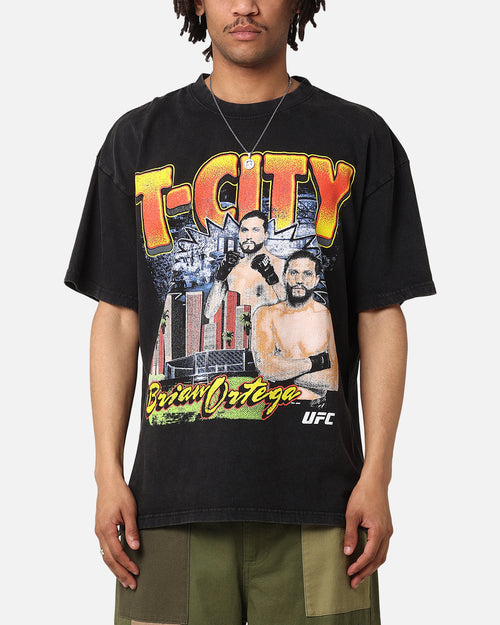 UFC By Culture Kings Brian Ortega T-City Vintage T-Shirt Black Acidwash