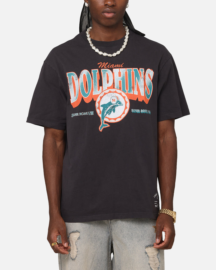 Mitchell & Ness Miami Dolphins Arch T-Shirt Faded Black | Culture