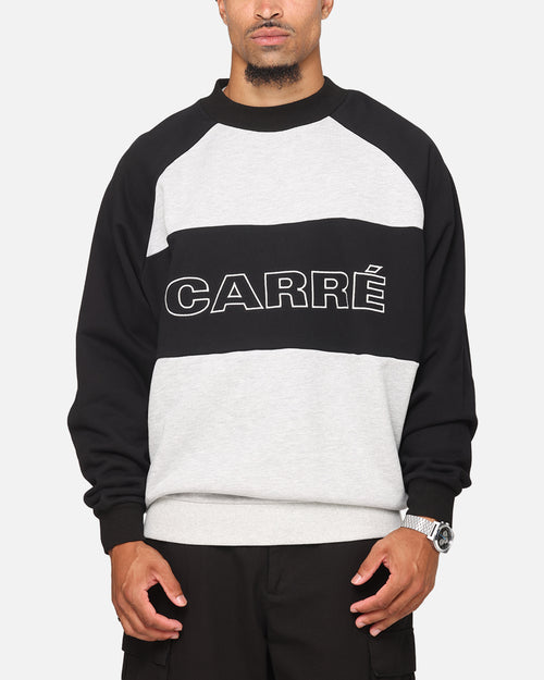 Carre Panel Raglan Crewneck Black/Grey Marle