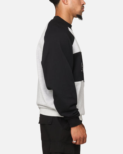 Carre Panel Raglan Crewneck Black/Grey Marle