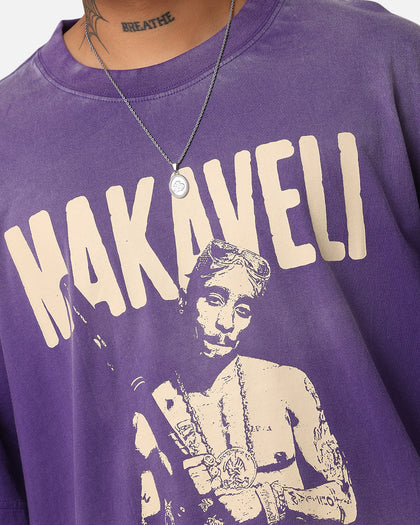 Tupac Makaveli Sunfade T-Shirt Sun Washed Blue