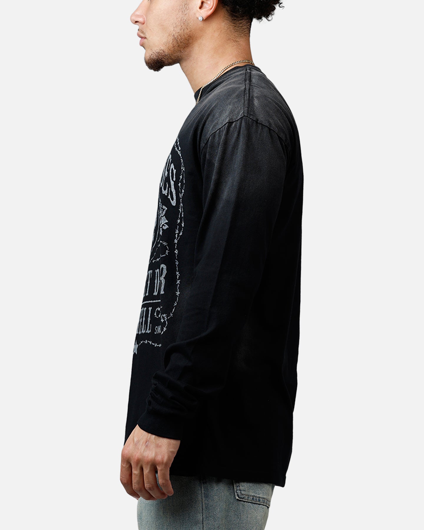 Guns N Roses Next Door To Hell Long Sleeve T-Shirt Washed Black