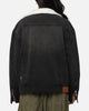 Saint Morta Sherpa Boxy Denim Jacket Black Shadow