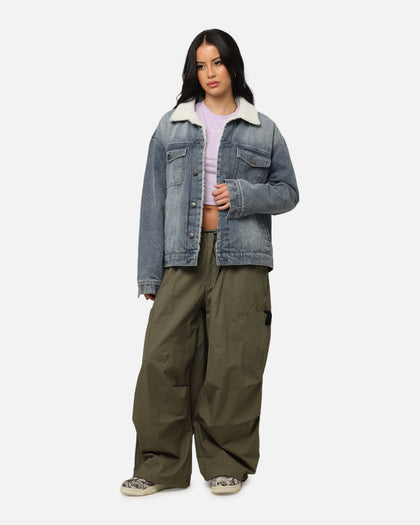 Saint Morta Sherpa Boxy Denim Jacket Dirty Denim
