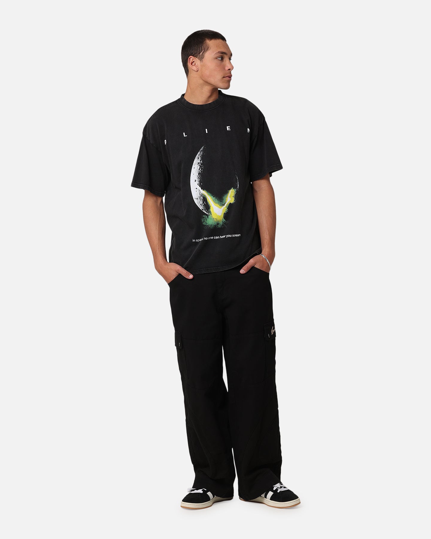 73Studio Alien Classic Vintage T-Shirt Black Acidwash | Culture