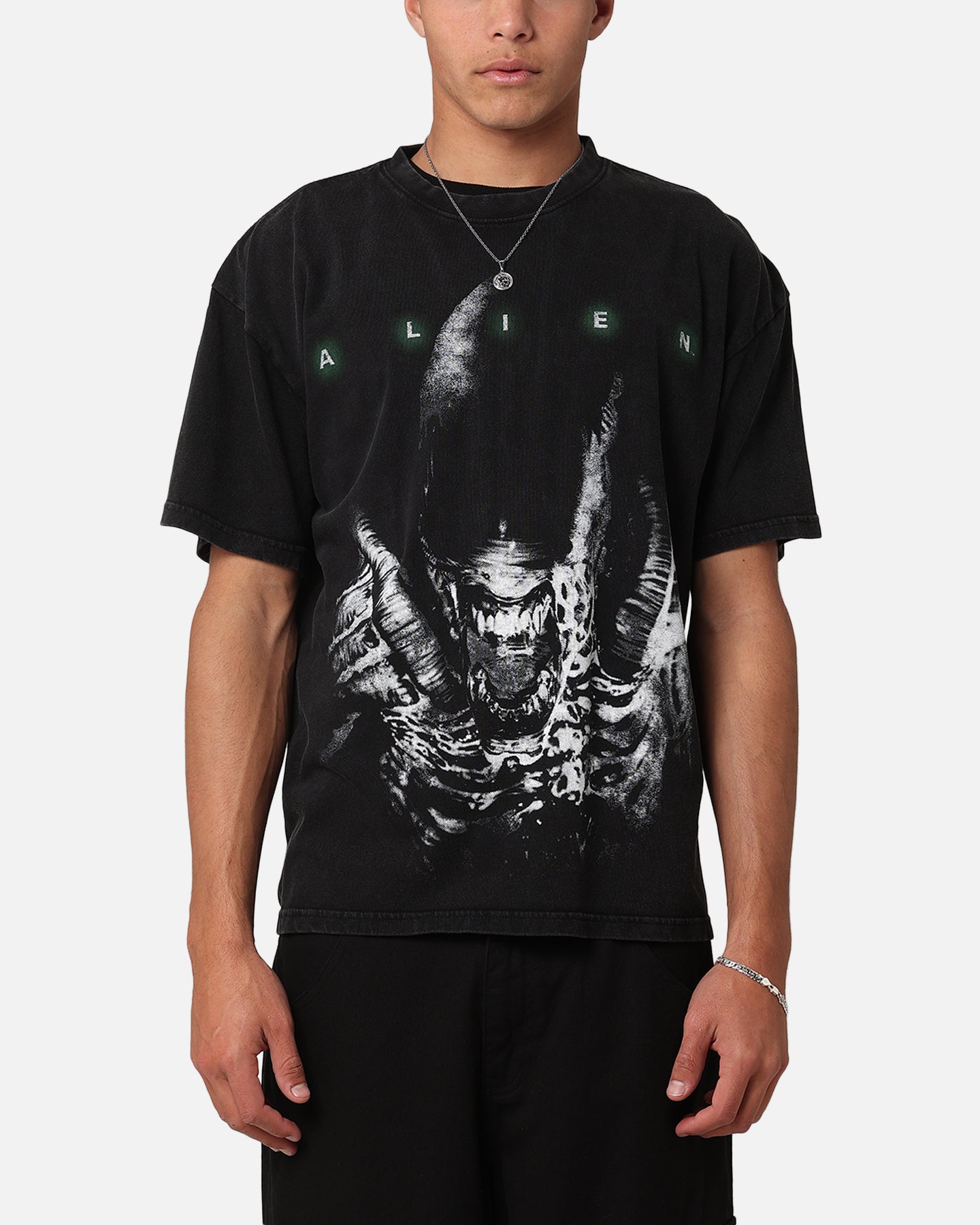 Goat Crew Alien Horror Vintage T-Shirt Black Acidwash | Culture