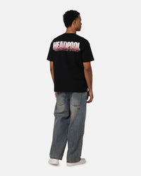 73Studio Marvel Deadpool Headpool Vintage T-Shirt Black Acidwash