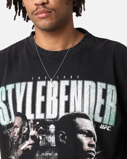 UFC By Culture Kings Israel "The Last Stylebender" Adesanya Revenge Vintage T-Shirt Black Acidwash