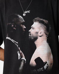 UFC By Culture Kings Israel Adesanya Vs Dricus du Plessis Vintage T-Shirt Black Acidwash