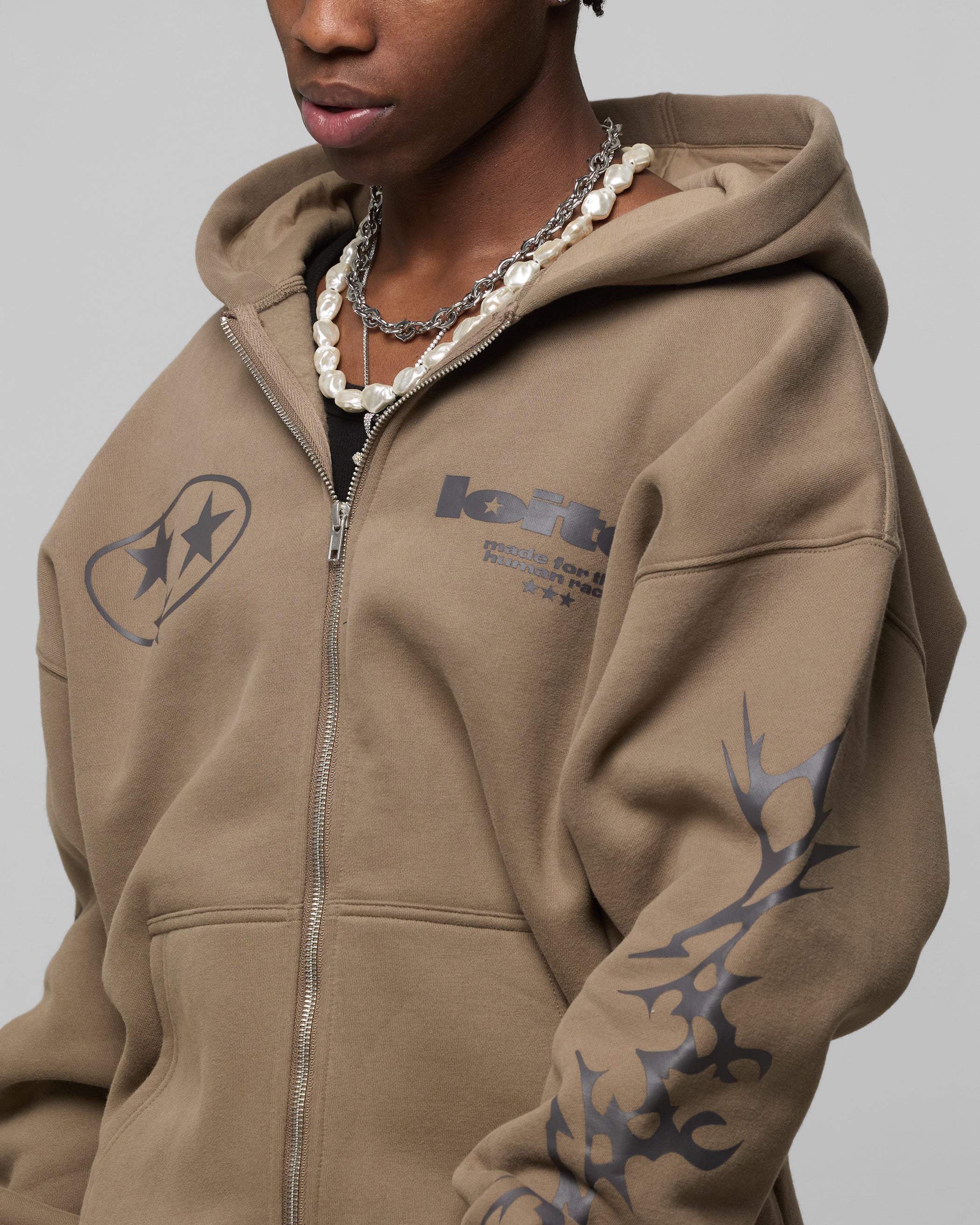 Loiter Solar Zip Hoodie Brown | Culture Kings US