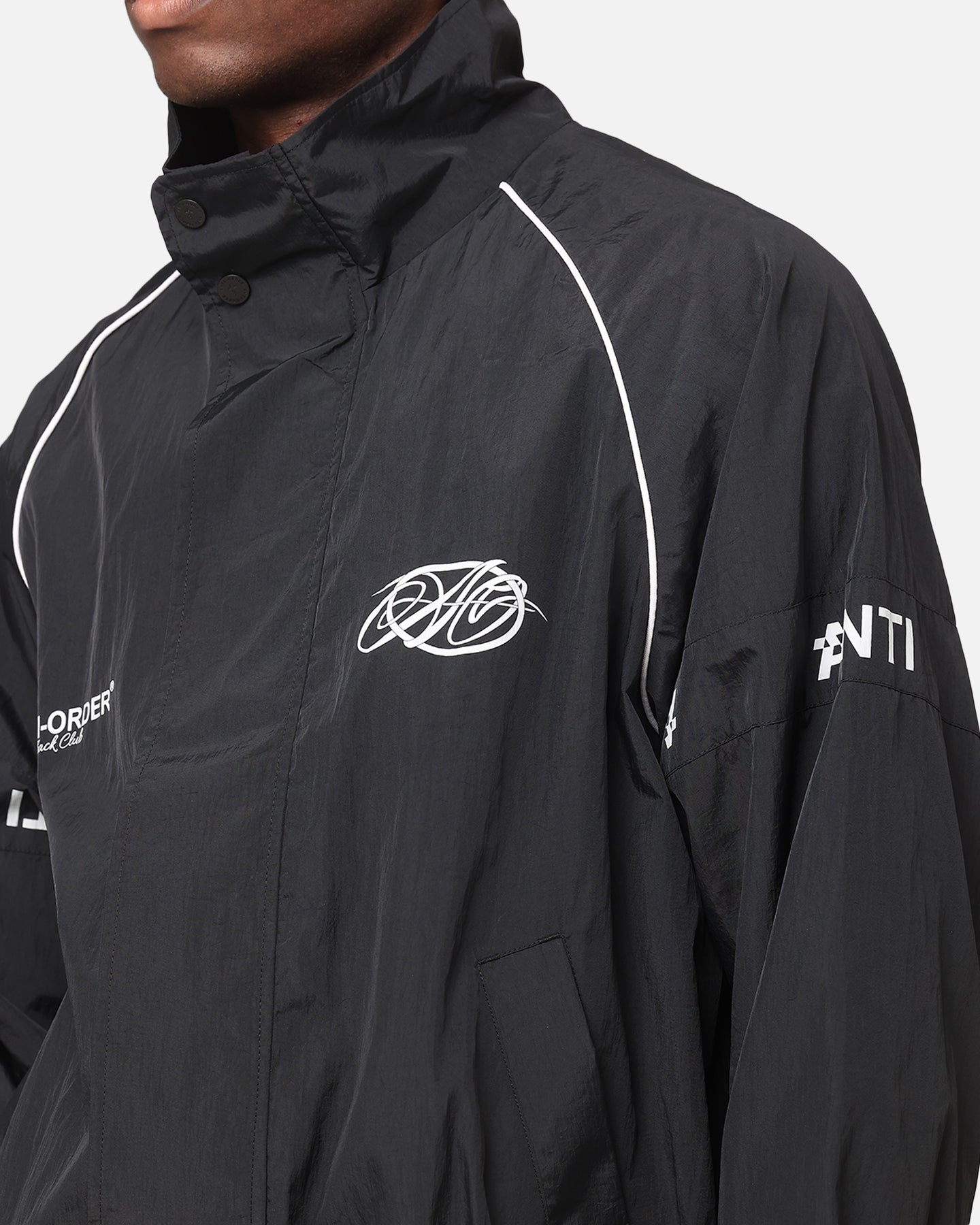 The Anti Order Track Club Windbreaker Jacket Black/Grey | Culture