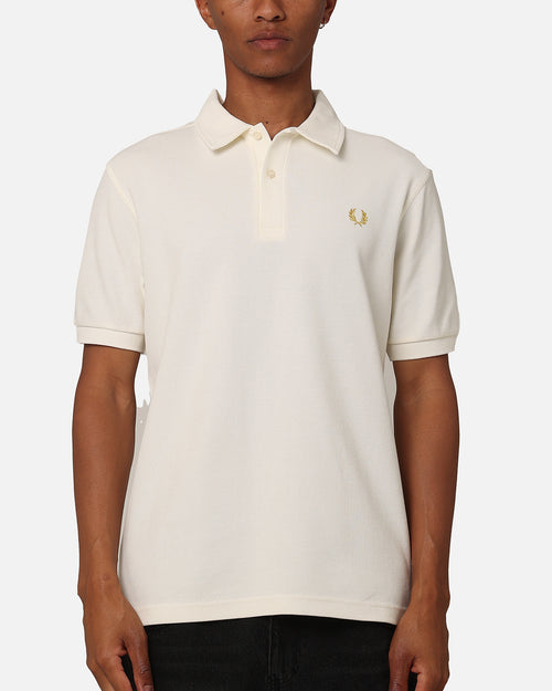 Fred Perry Open Waffle Polo Shirt Ecru