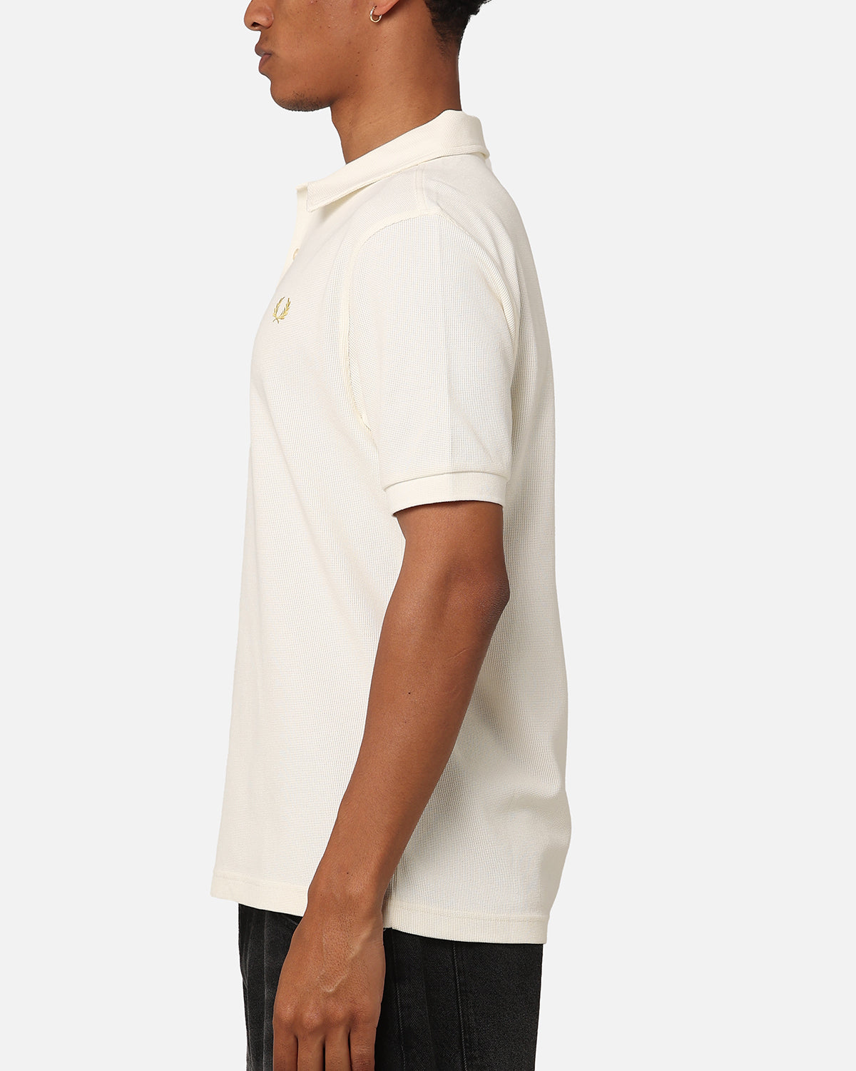 Fred Perry Open Waffle Polo Shirt Ecru | Culture Kings US